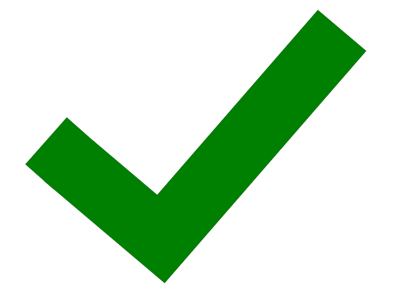 green checkmark